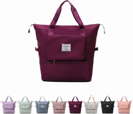 Maroon folding bag