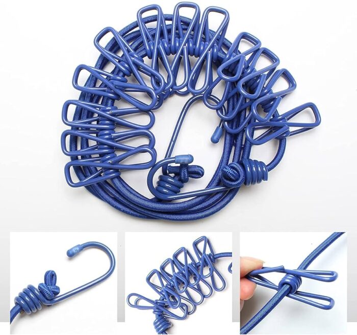 Cloth Drying Rope with Hooks