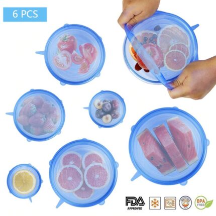 6Pcs Silicone Lid