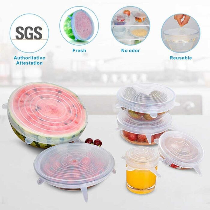 6Pcs Silicone Lid