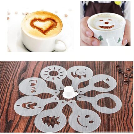 16Pcs Coffee Stencil